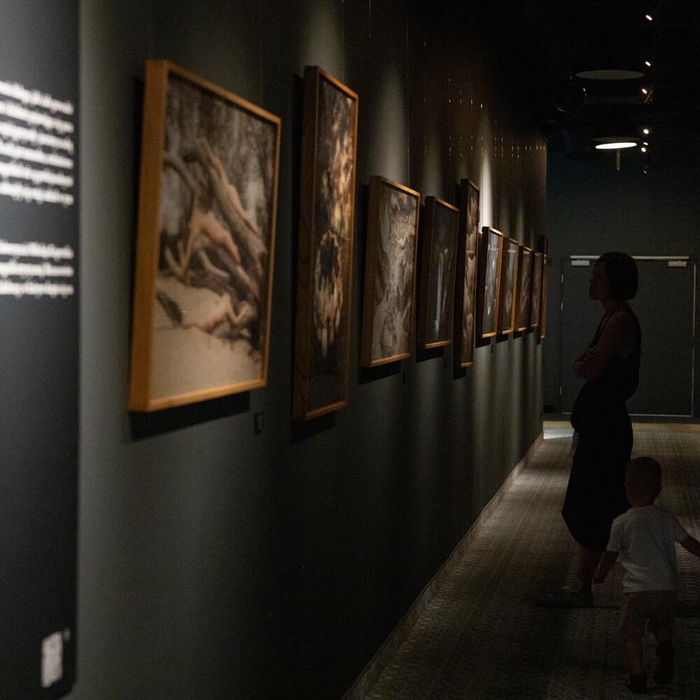 Fotografia przedstawiająca indywidualna wystawę fotografki Natalii Miedziak-Skoniecznej w Fabryce Norblina w Warszawie